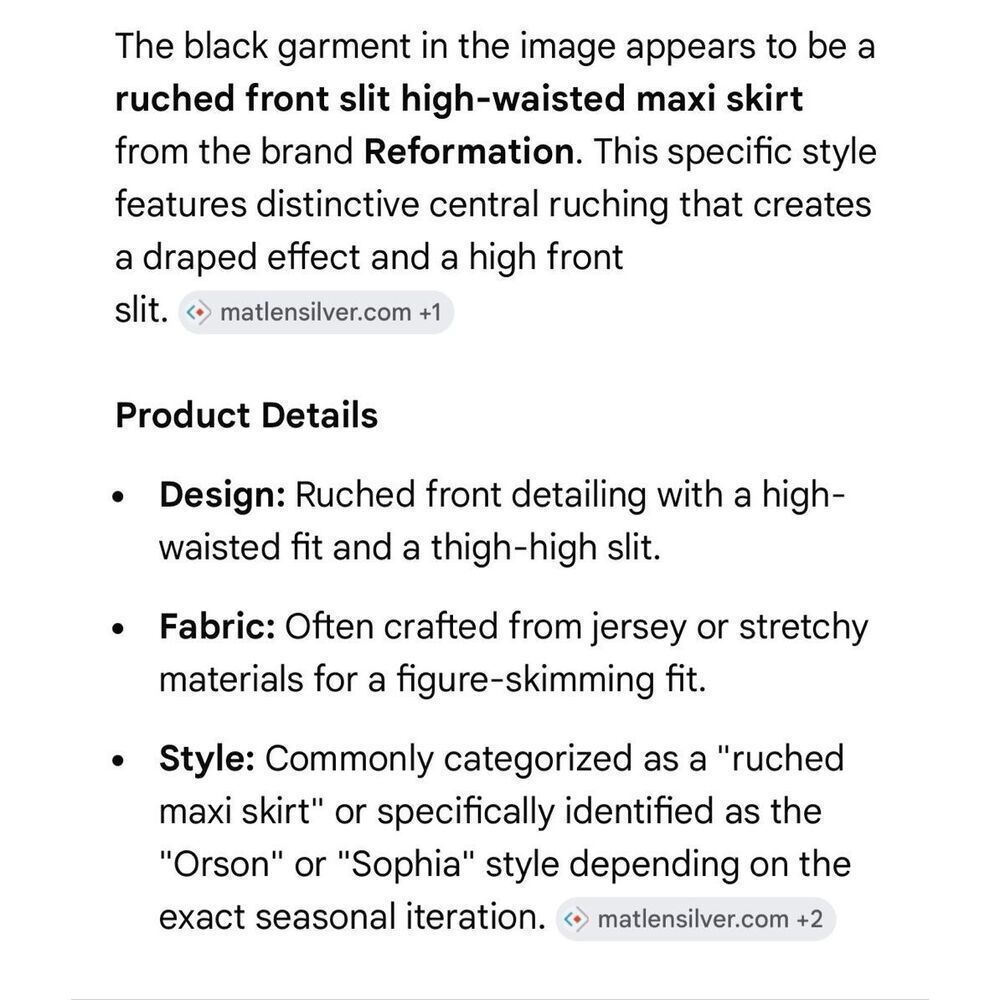 REFORMATION | black slit skirt/dress M/L - Picture 4 of 10